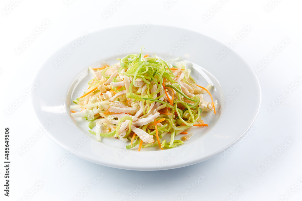 cabbage salad on the white plate