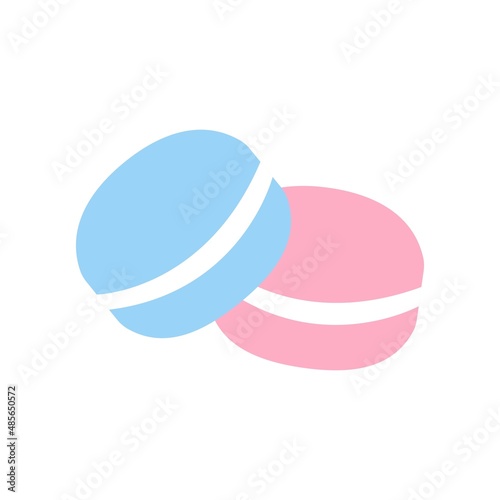 Blue and pink macarons icon. Vector illustration.