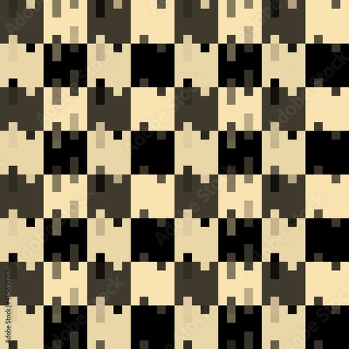 Fototapeta Naklejka Na Ścianę i Meble -  Black and cream mosaic checkerboard seamless pattern background. Vector illustration.