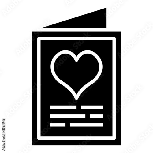 Invitation card valentine glyph icon