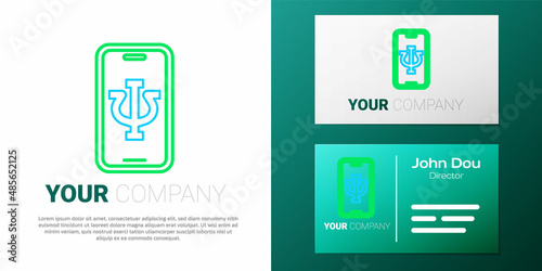 Line Online psychological counseling distance icon isolated on white background. Psychotherapy, psychological help, psychiatrist online consulting. Colorful outline concept. Vector