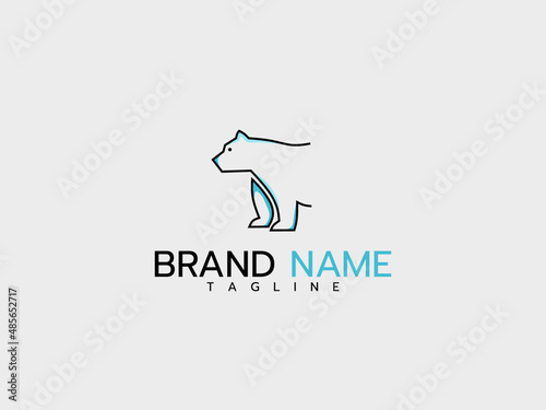line bear illustration logo vector