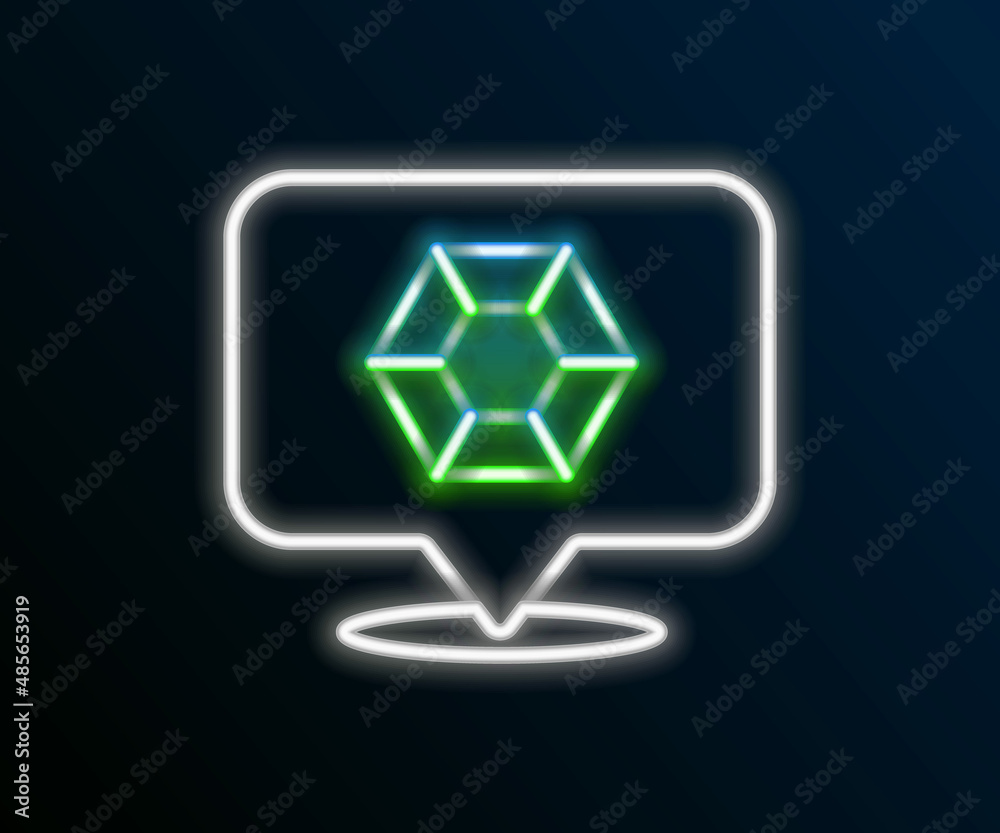 Glowing neon line Gem stone icon isolated on black background. Jewelry symbol. Diamond. Colorful outline concept. Vector Glowing neon line Gem stone icon isolated on black background. Jewelry symbol. Diamond. Colorful outline concept. Vector