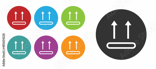 Black Washing under 90 degrees celsius icon isolated on white background. Temperature wash. Set icons colorful. Vector