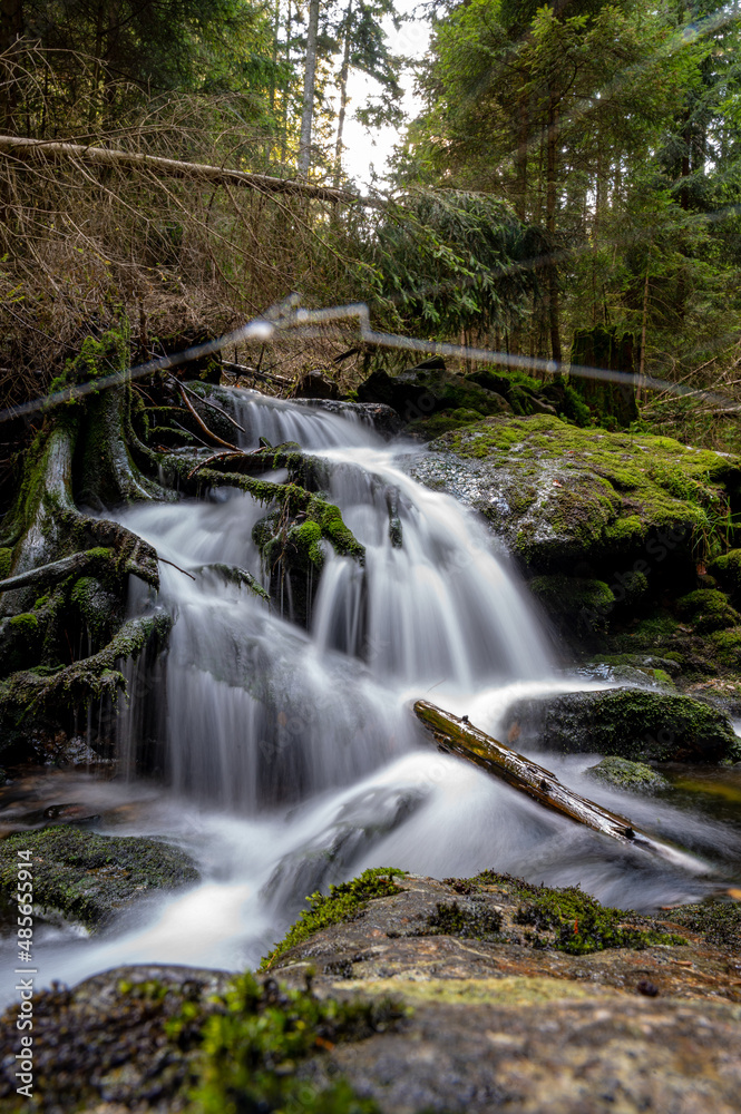 waterfall in the forest Bily potok, Sumava waterfall in the forest Bily potok, Sumava