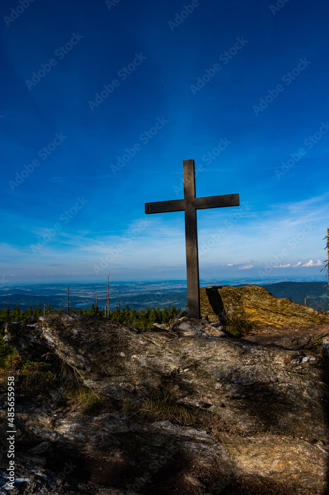 cross in the mountains Svaroh Sumava