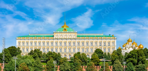 Grand Kremlin palace and Arkhangelsky Cathedral of Moscow Kremlin, Russia
