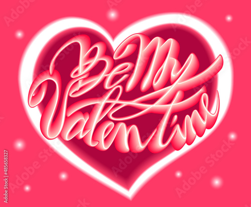 Be My Valentine, poster with red hearts background