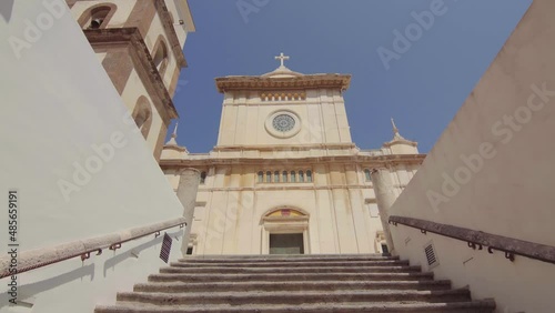 Church of Santa Maria Assunta in Positano during sunny summer day. Calm day, no tourists, blue sky - 4K Video Footage