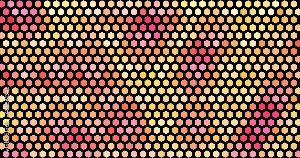 Yellow and pink abstract geometric mosaic hexagon background. Yellow and pink abstract geometric mosaic hexagon background.