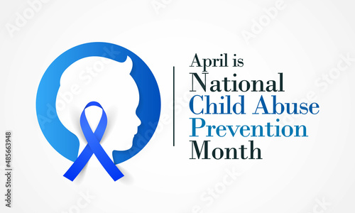 Child Abuse prevention month is observed every year in April, to raising awareness and preventing child abuse. Vector illustration