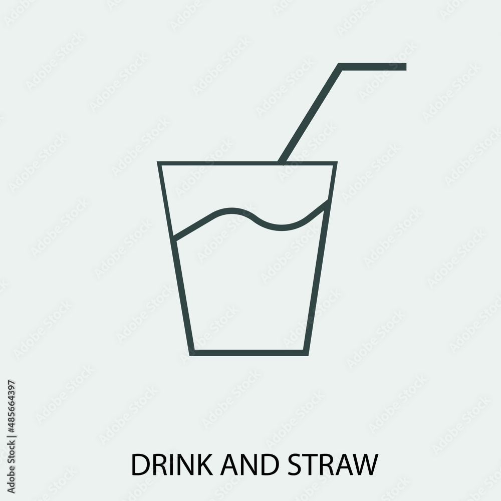 Drink_and_straw vector icon illustration sign Drink_and_straw vector icon illustration sign