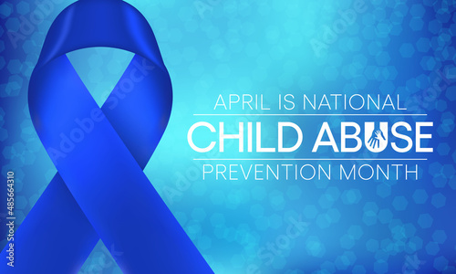 Child Abuse prevention month is observed every year in April, to raising awareness and preventing child abuse. Vector illustration