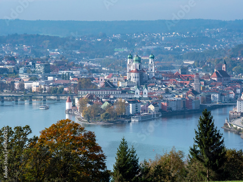Aussicht auf die Dreiflüssestadt Passau in Bayern
