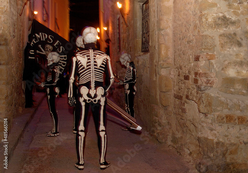 Canvas Print Easter in Verges, dance of death, Girona province, Catalonia, Spain
