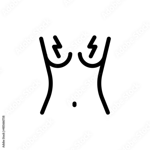 female breast pain icon