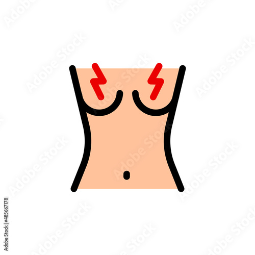 female breast pain icon