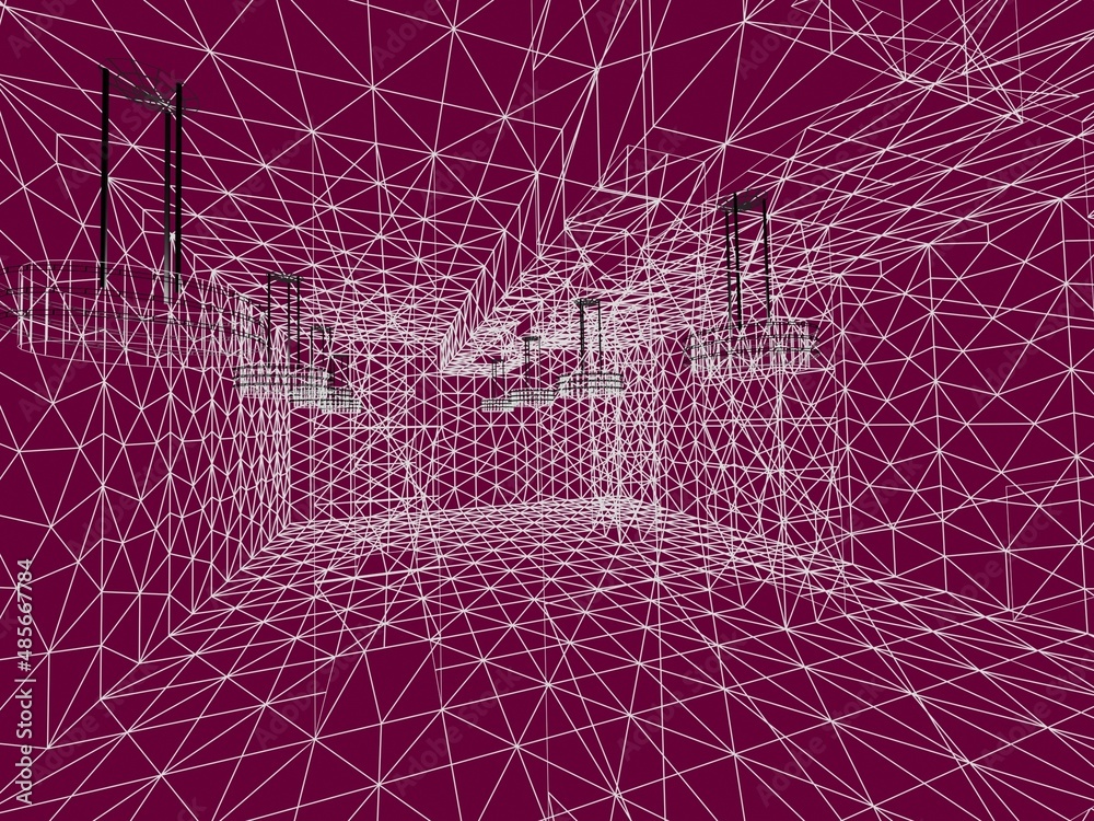 Fototapeta premium Abstract architecture background. 3d rendering