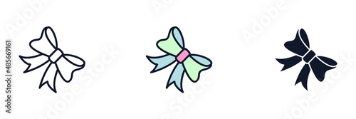 bow for celebration party festival icon symbol template for graphic and web design collection logo vector illustration