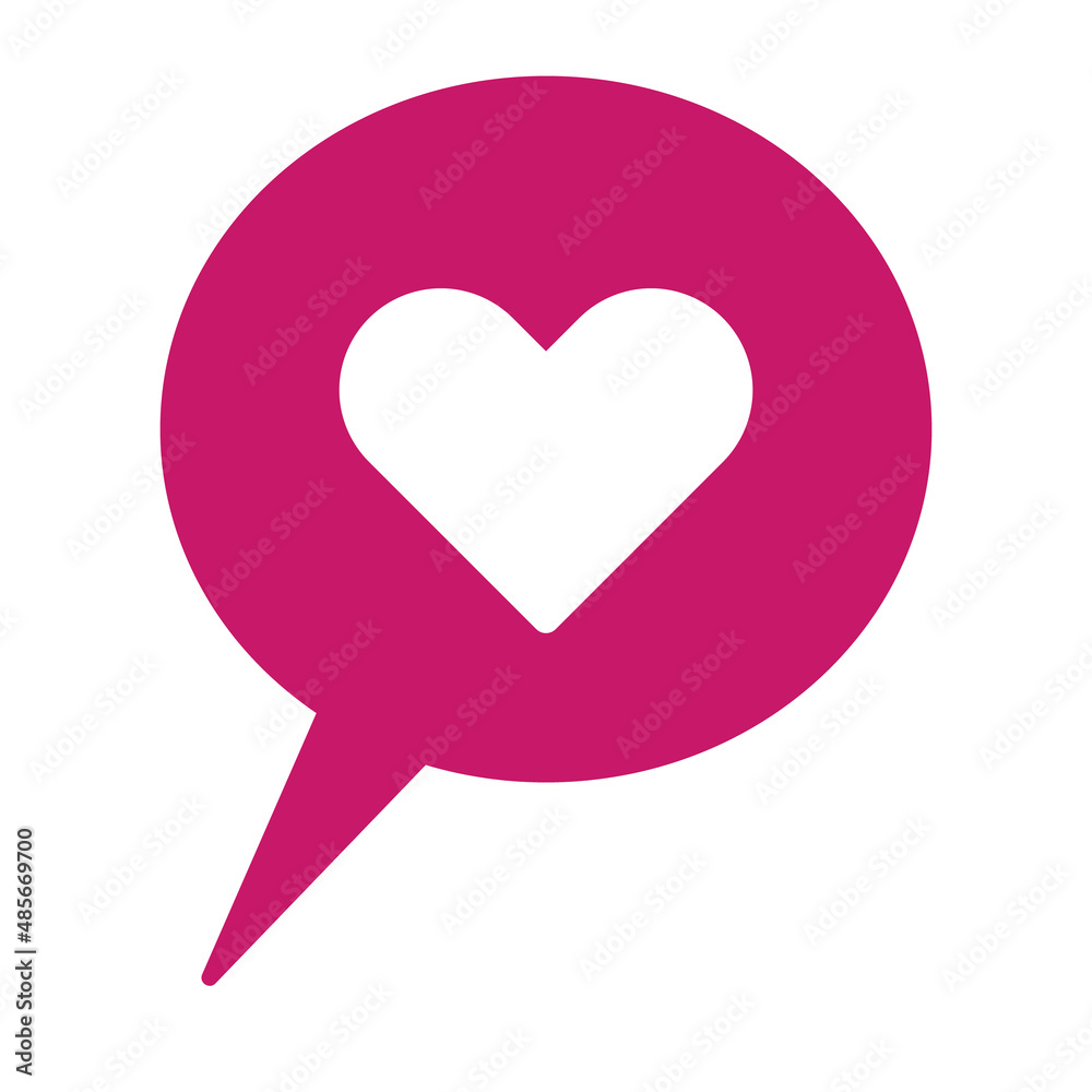 Heart and speech bubble icons. Favorites and likes. Editable vectors. Heart and speech bubble icons. Favorites and likes. Editable vectors.