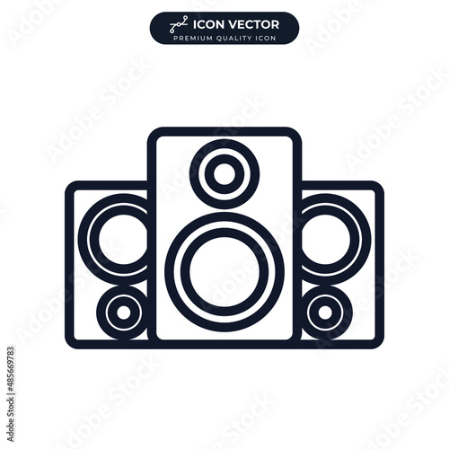 speaker music icon symbol template for graphic and web design collection logo vector illustration