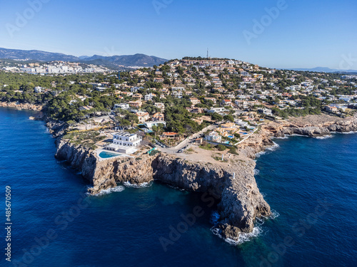 multiple buildings in Santa Ponça coast, Mallorca, Balearic Islands, Spain