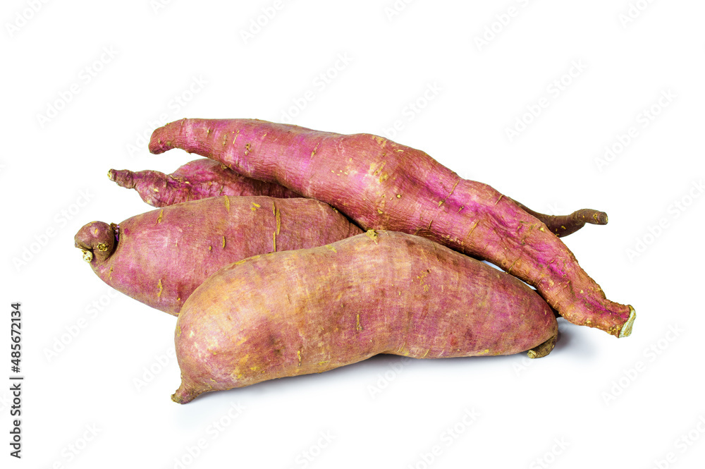 Sweet potato close up on the white background Sweet potato close up on the white background