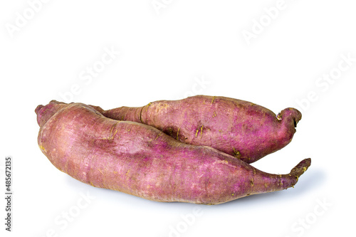 Sweet potato close up on the white background