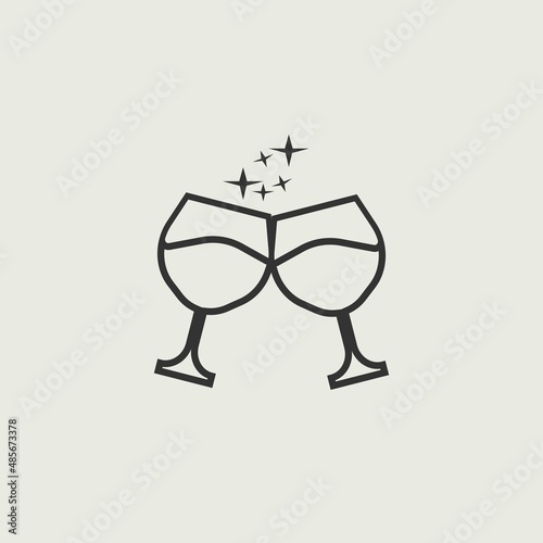 Cheers vector icon illustration sign