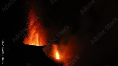 Timelapse de la erupción del Volcán Cumbre Vieja, La Palma, Islas Canarias, España.