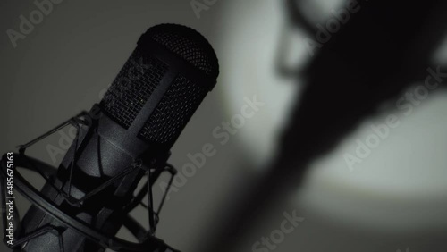 Studio microphone . Color background	