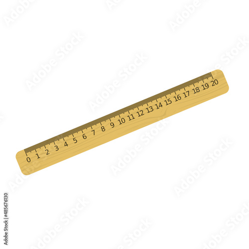 Vector illustration of wooden office ruller