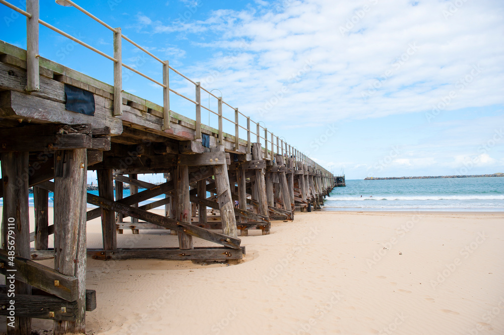 Jetty at Coffs Harbour on the East Coast of Australia, background with copy space Jetty at Coffs Harbour on the East Coast of Australia, background with copy space