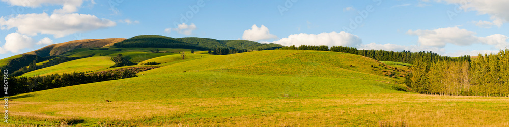 Panoramic Photo of Rolling Hills in Southern Lakes, South Island New Zealand