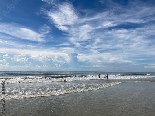 Swimming in the Atlantic Ocean - Clouds and Blue Sky