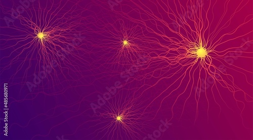 AI technology. Big data. Neurons connecting. Futuristic artificial intelligence background. Big science medical concept.