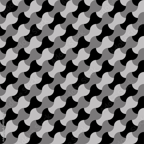 Black and White Seamless Pattern. Vector Tileable background.