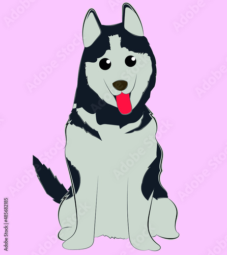  drawing pet dog siberian wolf dog siberian wolf animated cute
