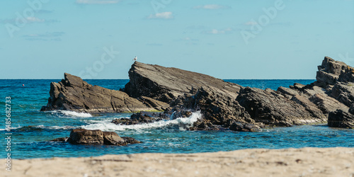 Rocks in the sea blue
