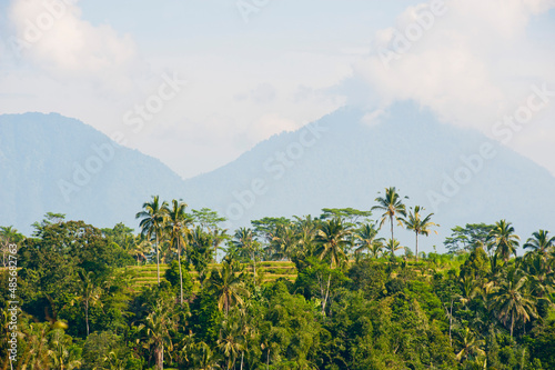 Volcano on Bali, Indonesia, Asia, background with copy space