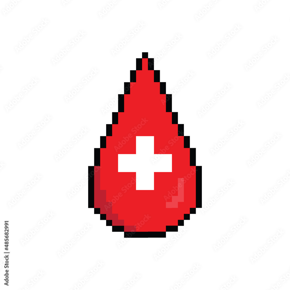 pixel art blood icon vector element for 8 bit game pixel art blood icon vector element for 8 bit game
