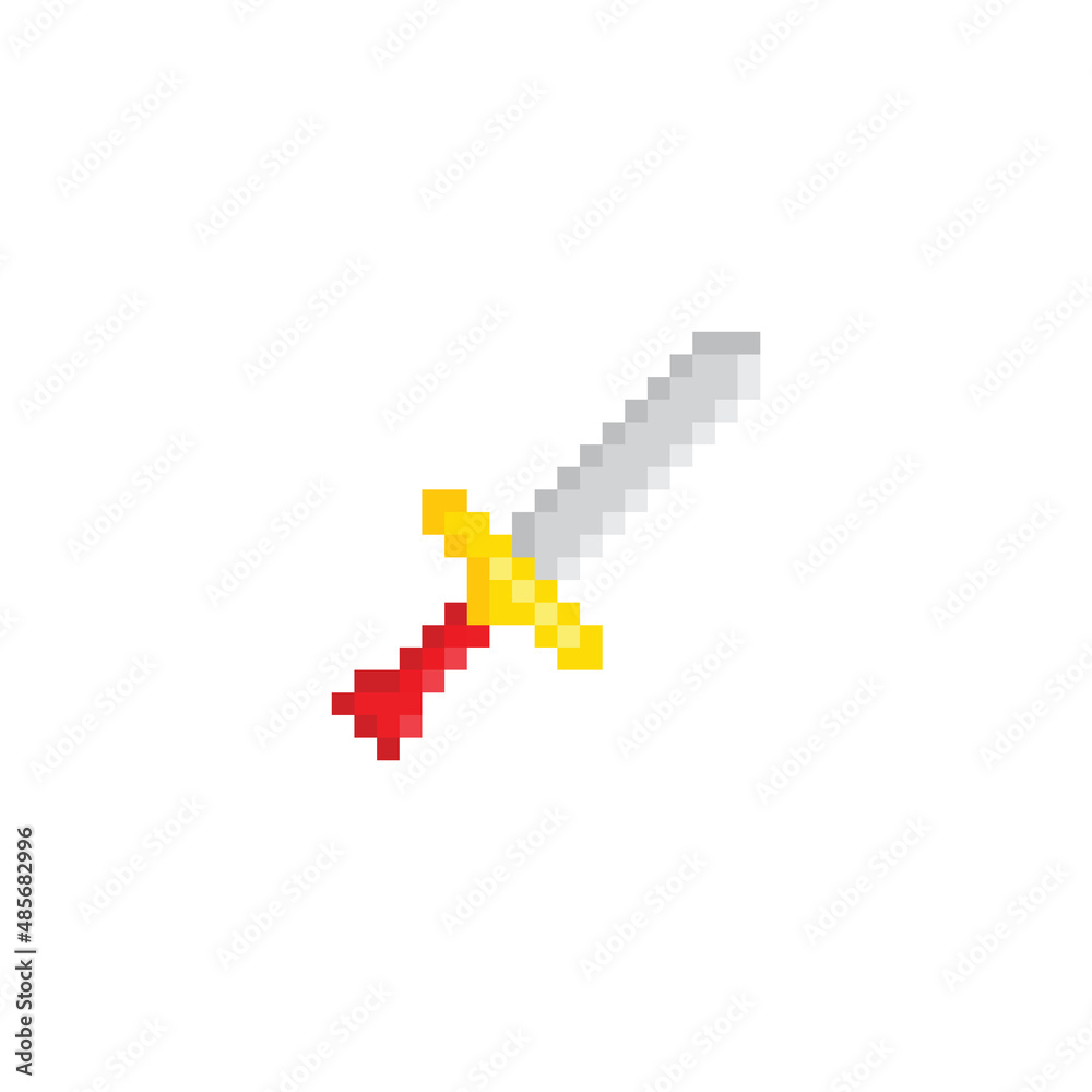 Fototapeta premium sword pixel art icon vector 8 bit game 