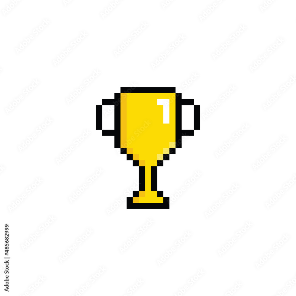  trophy pixel art icon vector trophy cup  8 bit game 
