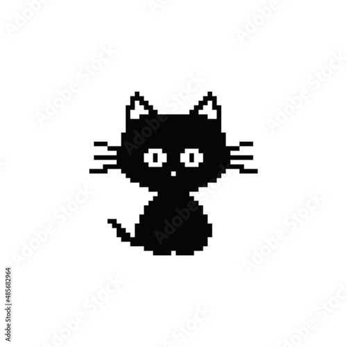 Pixel Art Cat Icon 8 Bit Stock Vector (Royalty Free) 2186021627