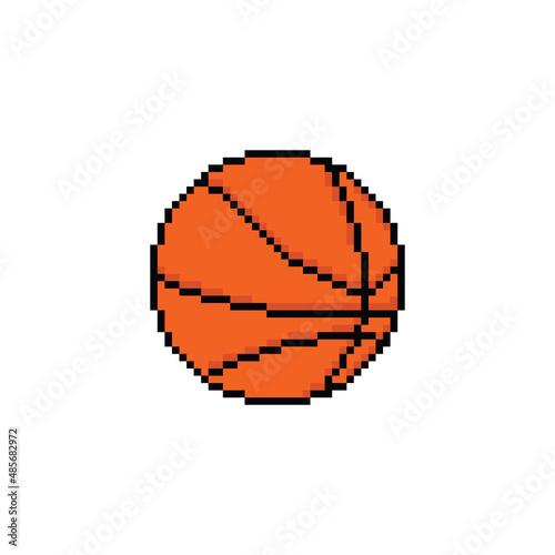  pixel  basketball  icon ball pixel art element for 8 bit game vector 