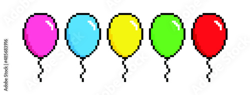  Air balloon pixel art icon vector 8 bit game 