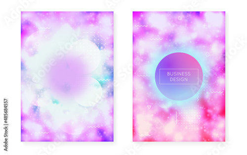 Gradient Fluid. Rainbow Presentation. Hipster Background. Round