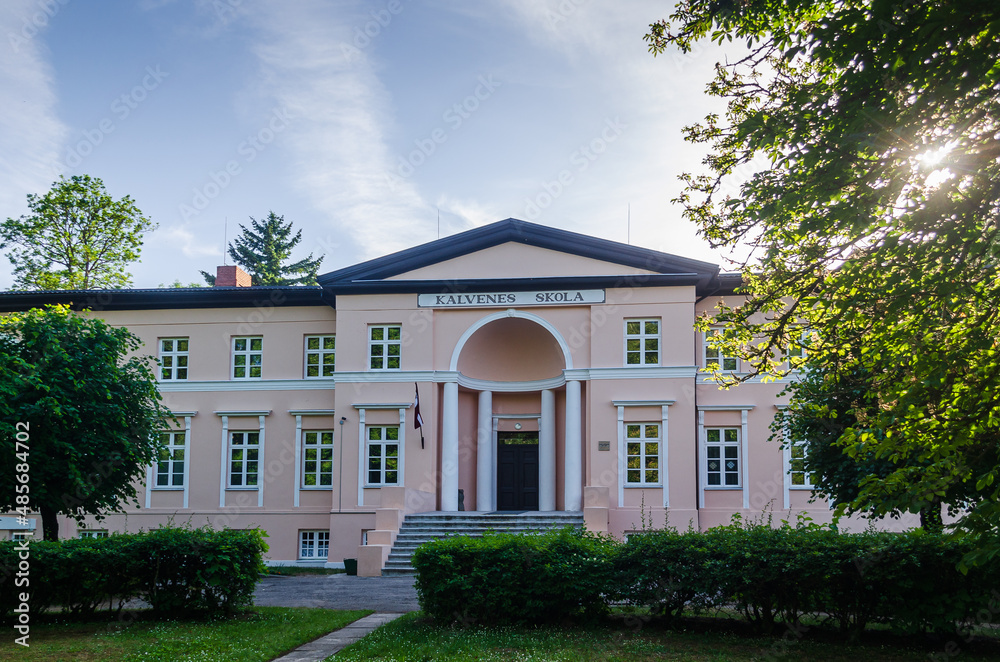 Tasu - Padures manor in sunny summer evening, Kalvene, Latvia. Translated: Kalvene school