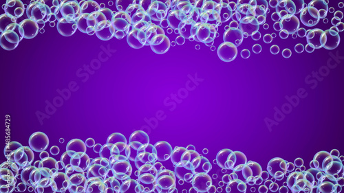 Detergent foam. Soap bath bubble and suds for bathtub. Shampoo.