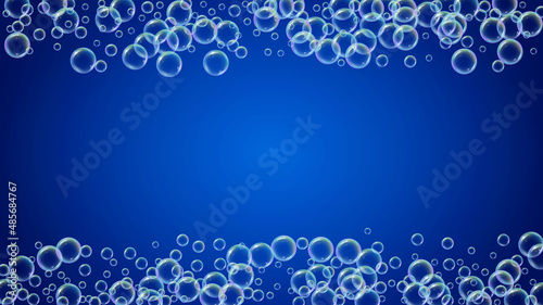 Detergent foam. Soap bath bubble and suds for bathtub. Shampoo.